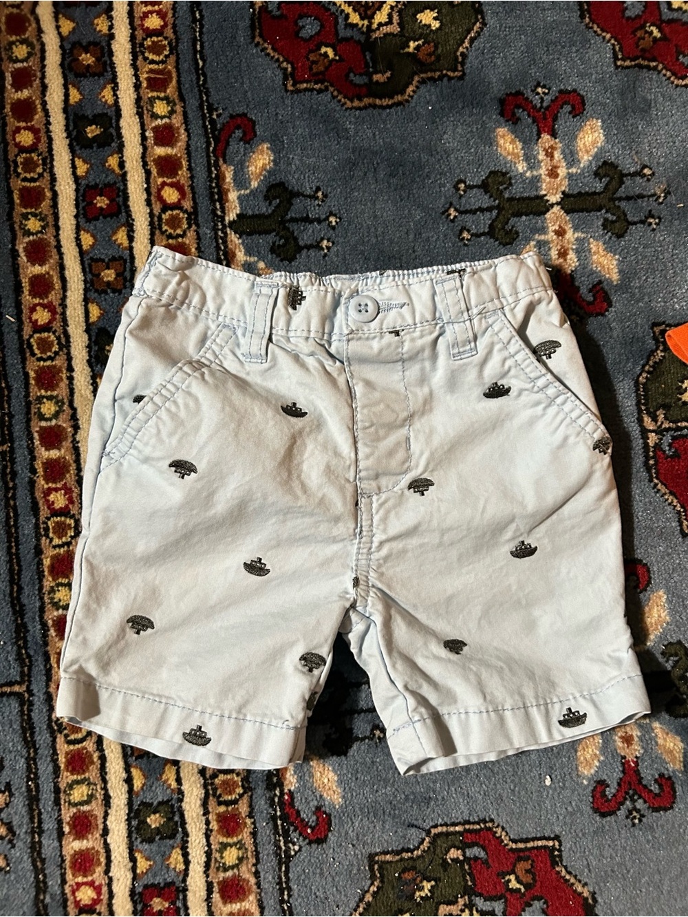 OshKosh B'gosh Light Blue Crown-Embroidered Toddler Shorts